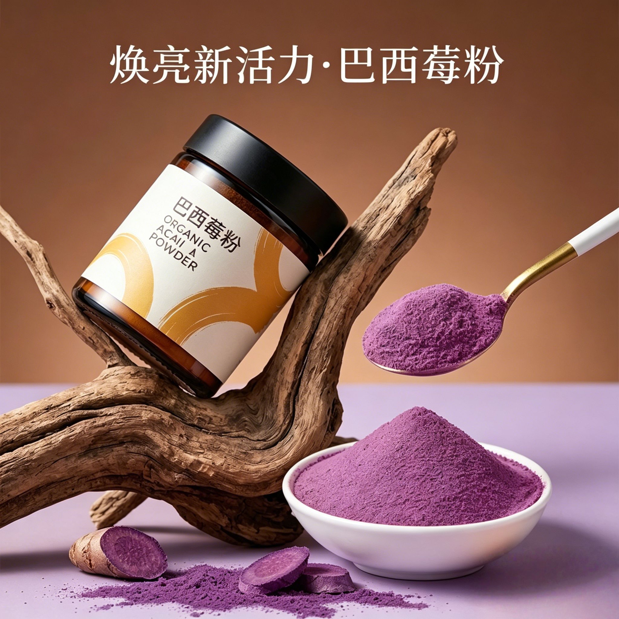 央妈推荐纯巴西莓果粉花青素果蔬纤维粉冲调超级食物酸奶碗配料