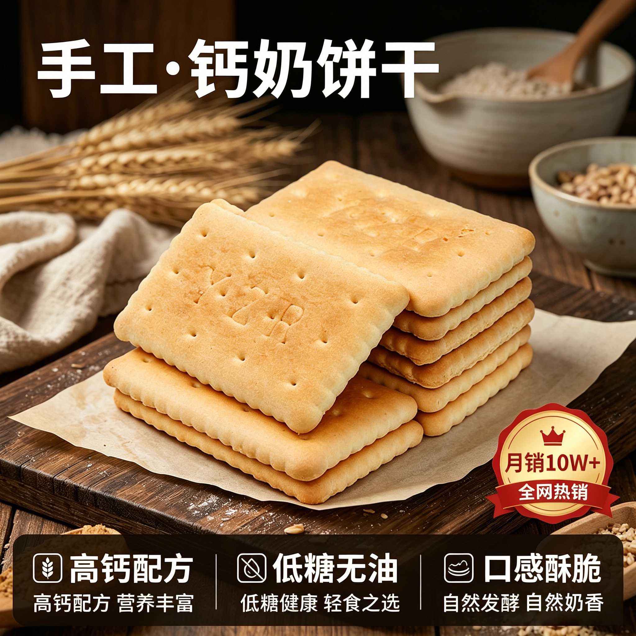 农科院青岛钙奶饼干官方旗舰店山东老式独立包装婴儿营养钙奶饼干