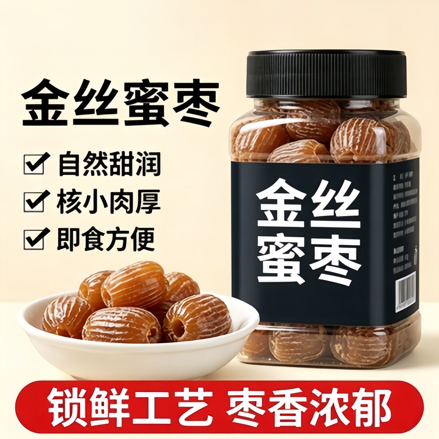央妈严选精选金丝蜜枣无核新鲜原粒干蜜枣端午包粽子熬粥甜点煲汤