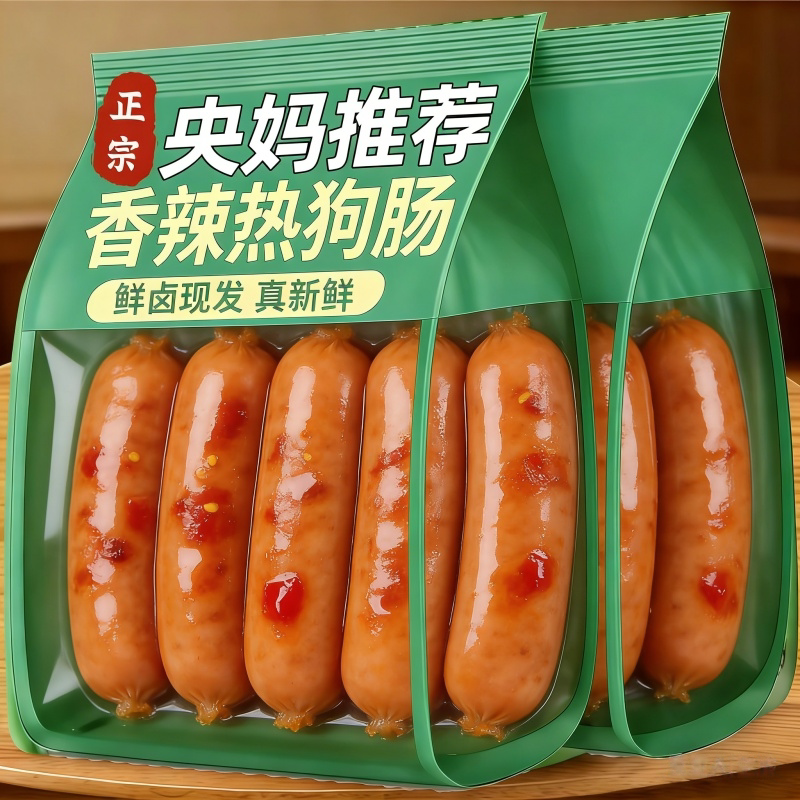 央妈精选香辣香脆肠玉米热狗肠即食小吃零食脆皮肠烤肠火腿香肠