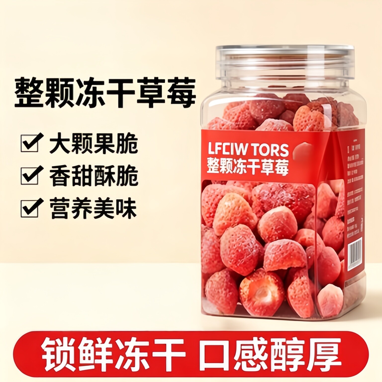 农科院冻干草莓脆整颗新鲜水果干零食雪花酥烘焙商用孕妇休闲小吃