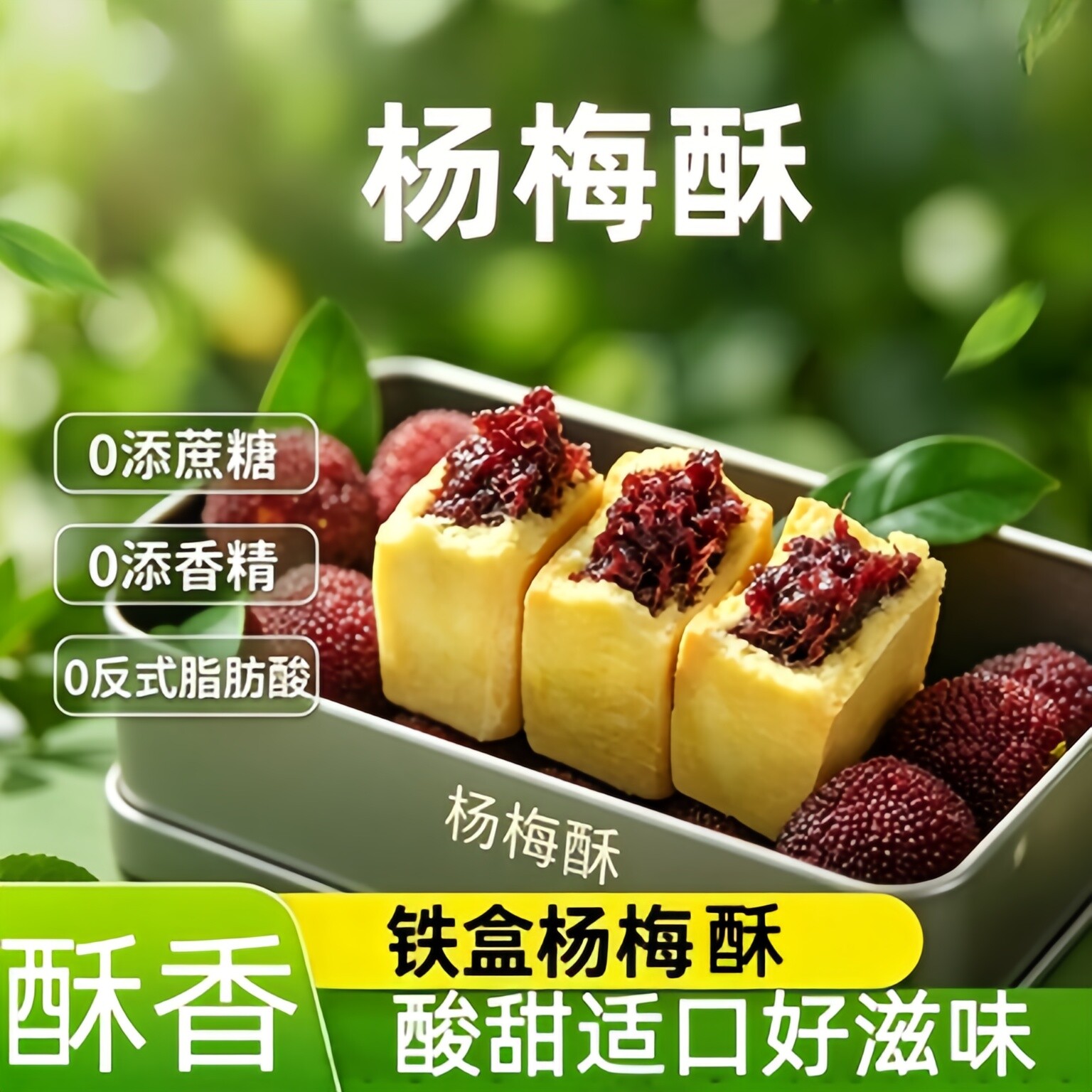 黄油杨梅酥正品官方旗舰店无蔗糖儿童孕妇休闲中式糕点独立小包装