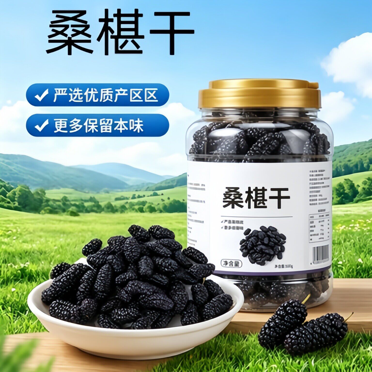 央妈严选桑葚干新疆桑甚桑椹茶桑葚新鲜泡茶黑桑椹干官方旗舰店