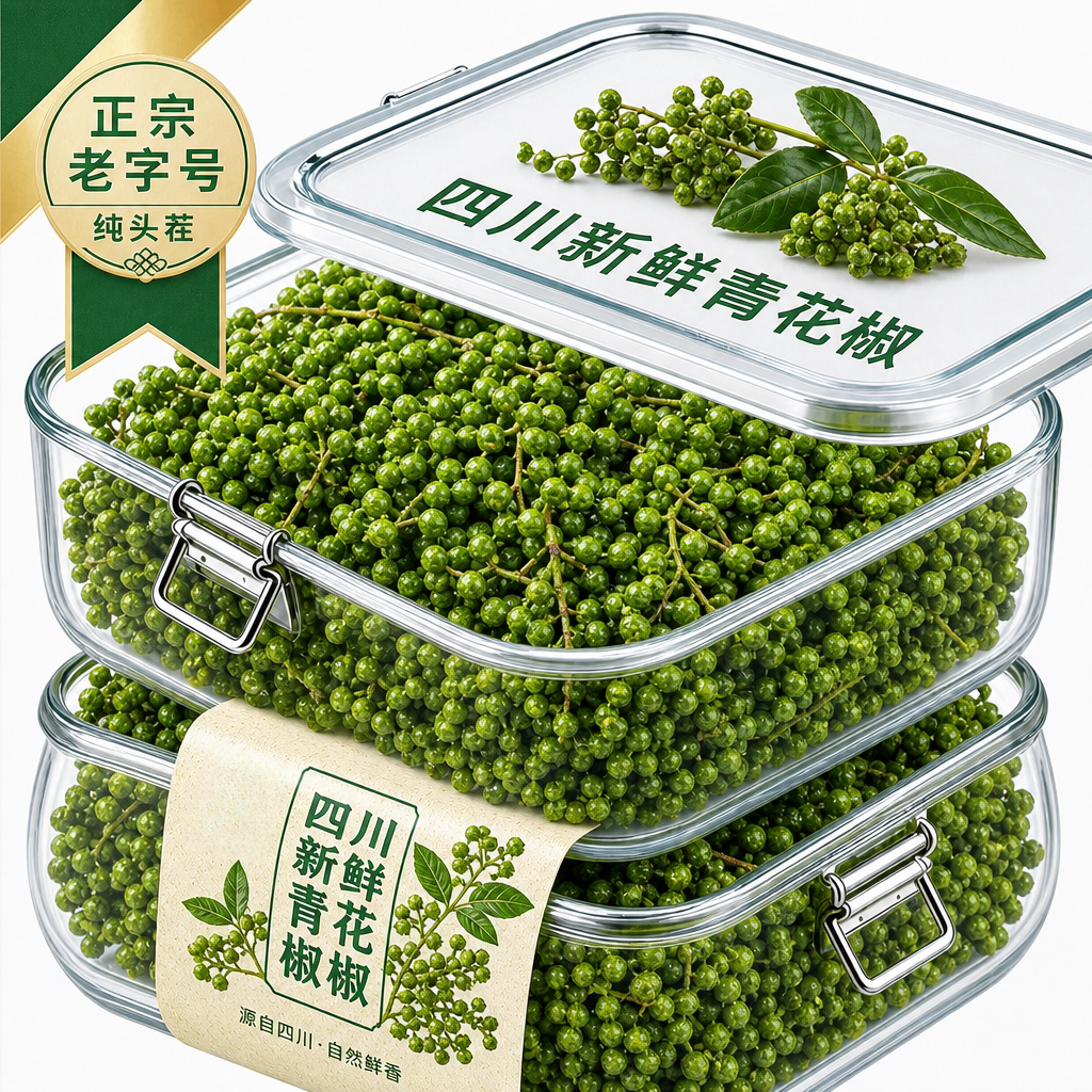四川特麻新鲜青花椒新鲜麻椒官方旗舰店正品花椒粒调料鲜麻香辛料