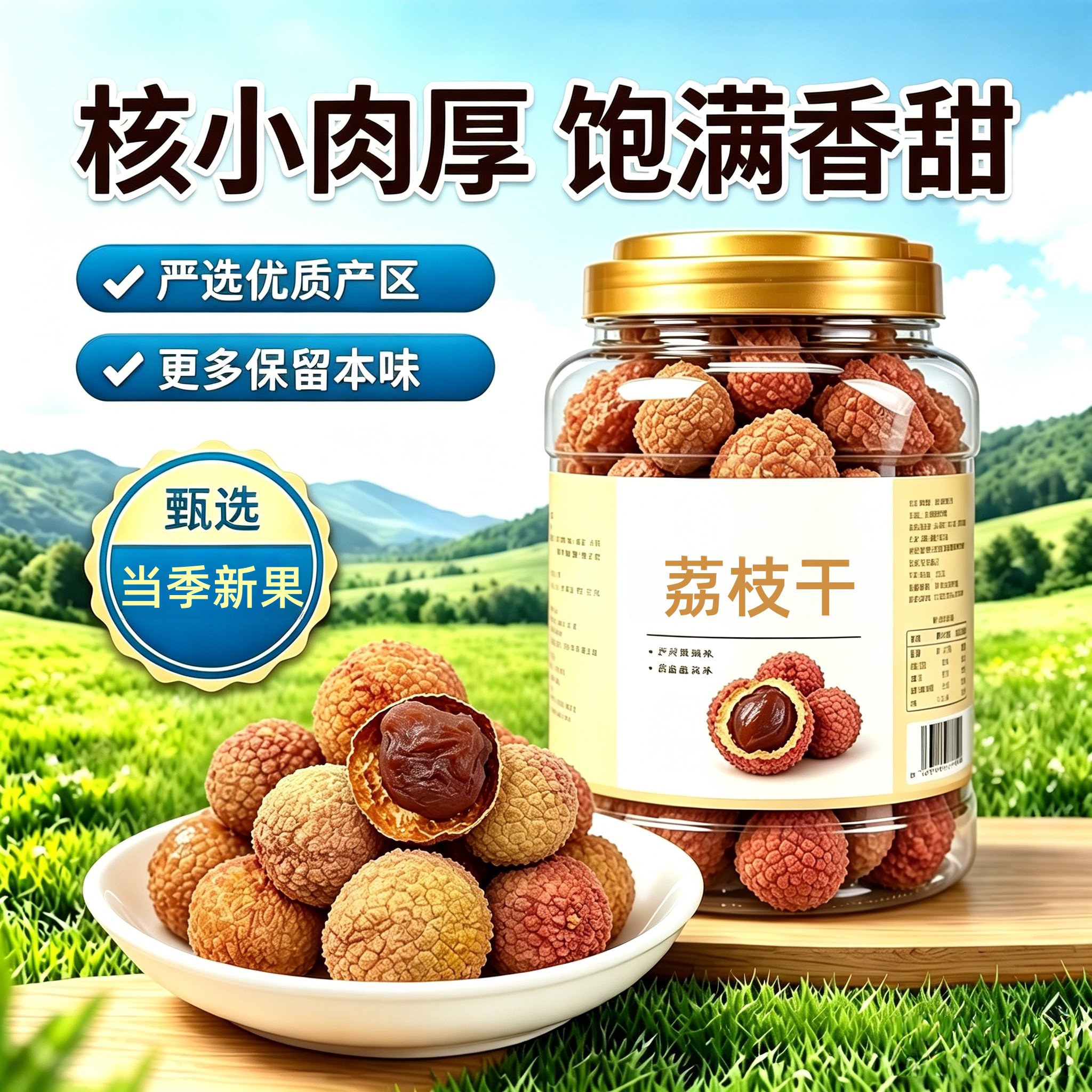 农科院荔枝干肉干莆田2026年新货核小肉厚特级桂味特产烘焙旗舰
