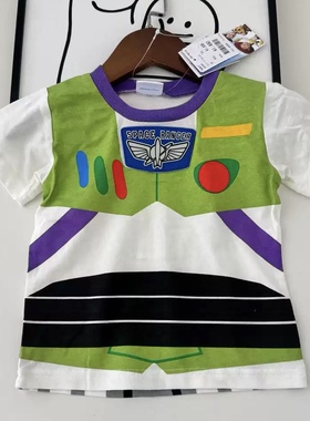 日单巴斯光年可爱儿童短袖 T恤纯棉背心 90码