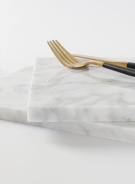 简约天然大理石托盘化妆品置物收纳板寿司盘拍摄道具家居软装摆件