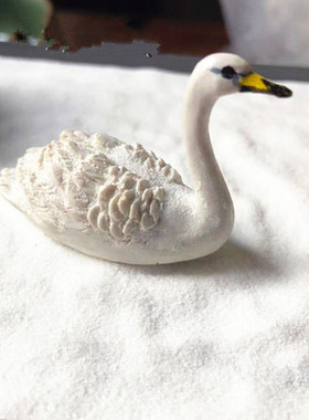 日式枯山水 白天鹅禅意微景观动物 玄关装饰情景 沙盘景物摆件