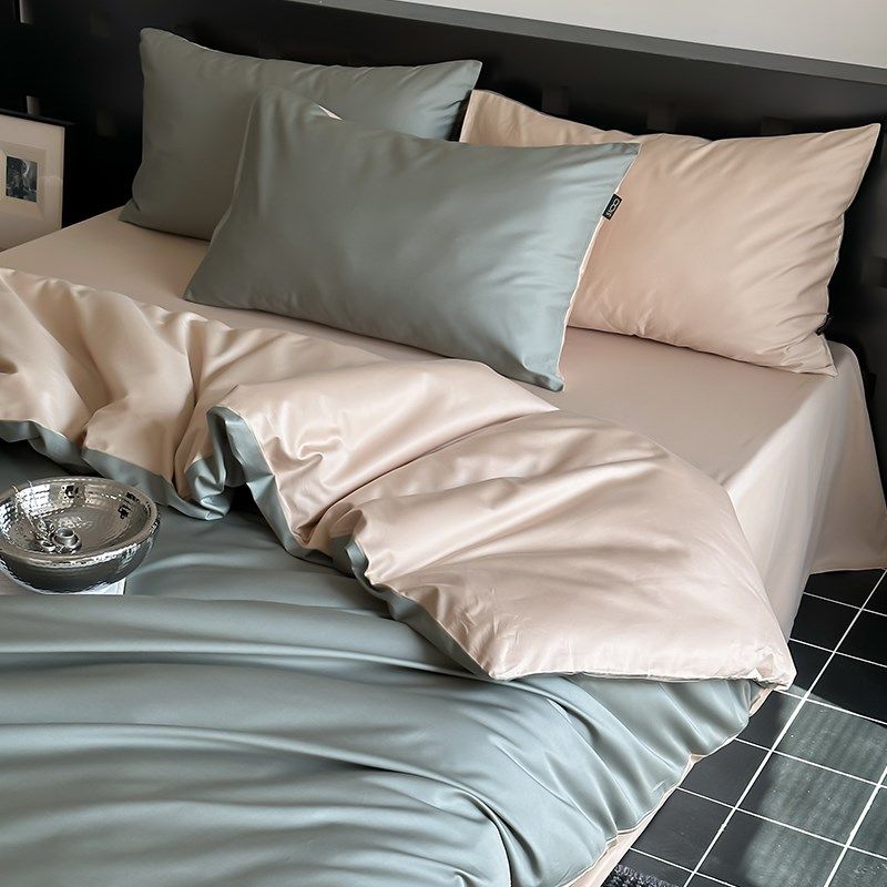 在耳边简约北欧风全棉四件套春夏轻奢100s贡缎长绒棉床品套件床笠