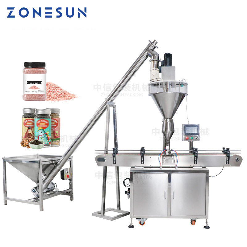 ZONESUN 全自动粉剂定量灌装分装机干粉香料谷物奶粉螺旋上料罐装