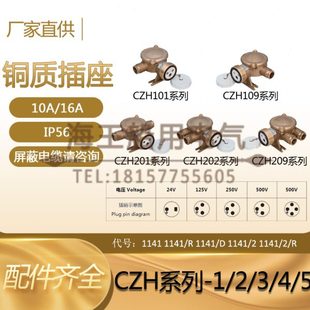 IP56 201 209 202 109 船用铜质水密防水插座CZH101