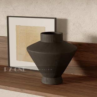 原木中古侘寂风壁龛开放格创意装饰品民宿陶瓷复古艺术品酒柜摆件