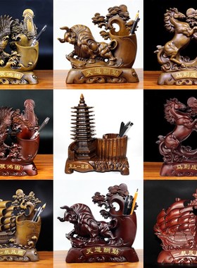 文昌塔笔筒摆件孩子礼物老师领导创意多功能办公室书桌装饰工艺品