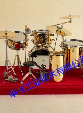 迷你镀金架子鼓爵士鼓模型摆件小提琴吉他送老师同学毕业生日礼物