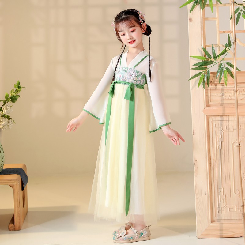 儿童汉服古装刺绣襦裙中国民族风