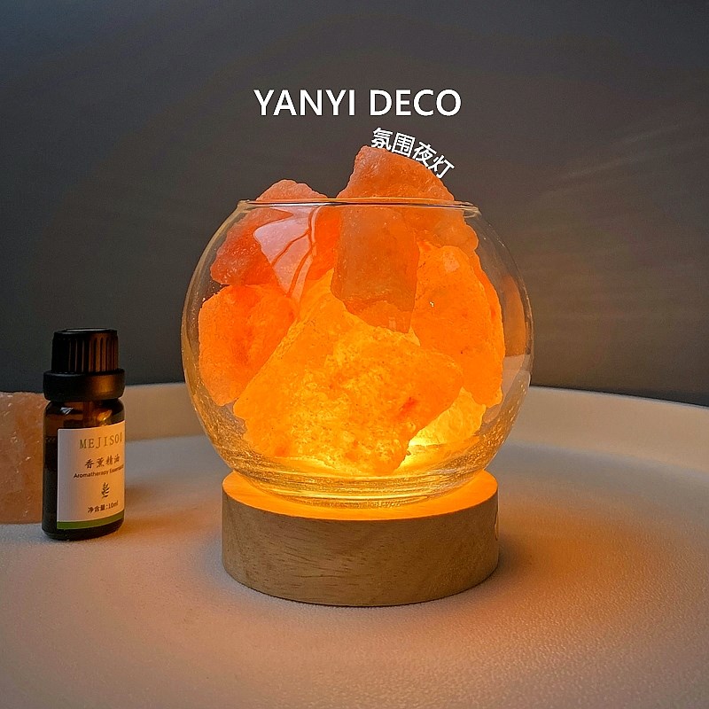 台灯卧室床头灯桌面n氛围灯创意小夜灯情调摆件香薰灯温馨浪漫盐