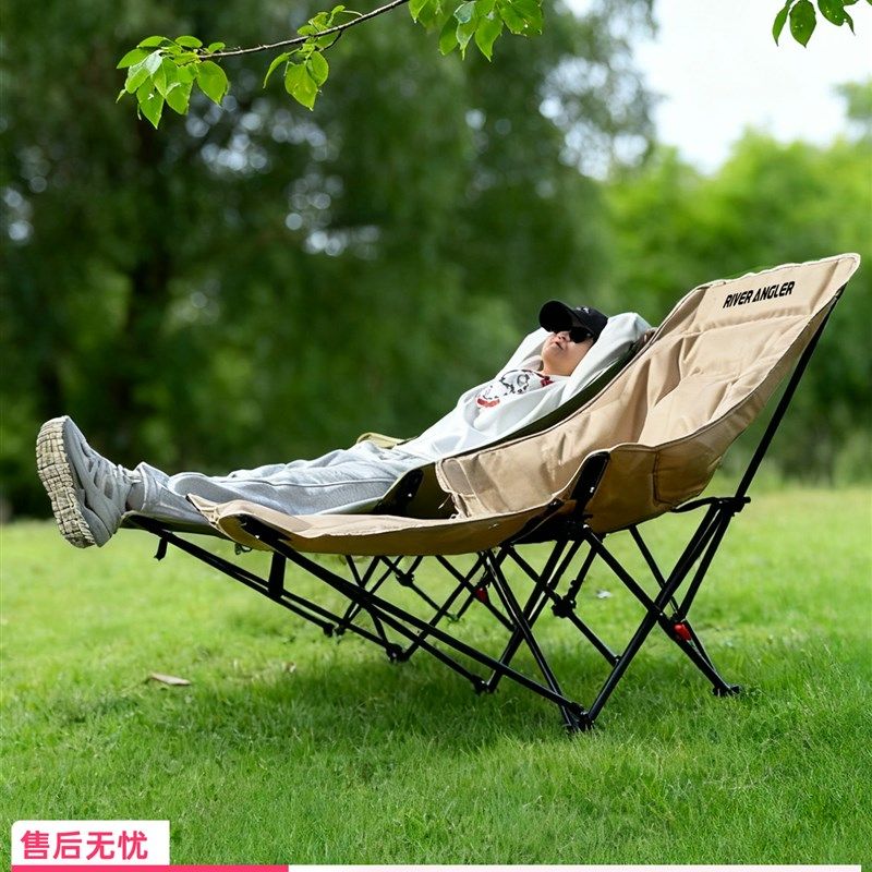 江钓客躺椅2025新款坐睡两用便携式月亮椅阳台家用懒人沙发折叠椅