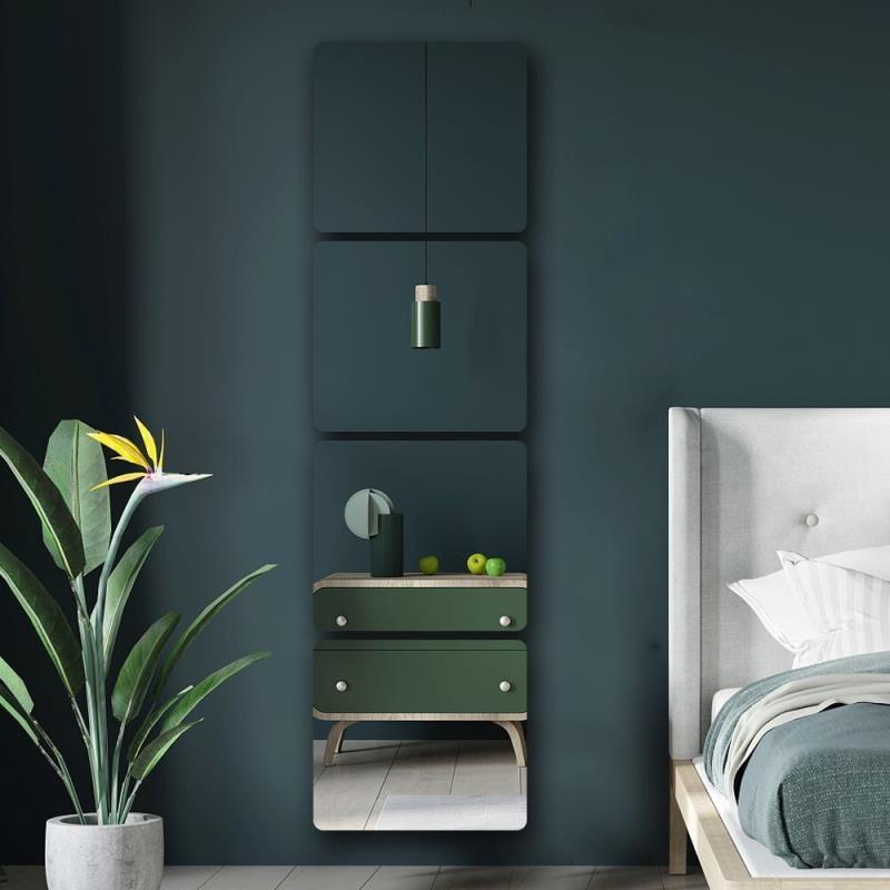 亚克力全身镜贴墙自粘软镜子门后穿衣镜租房宿舍试衣镜高清衣柜镜