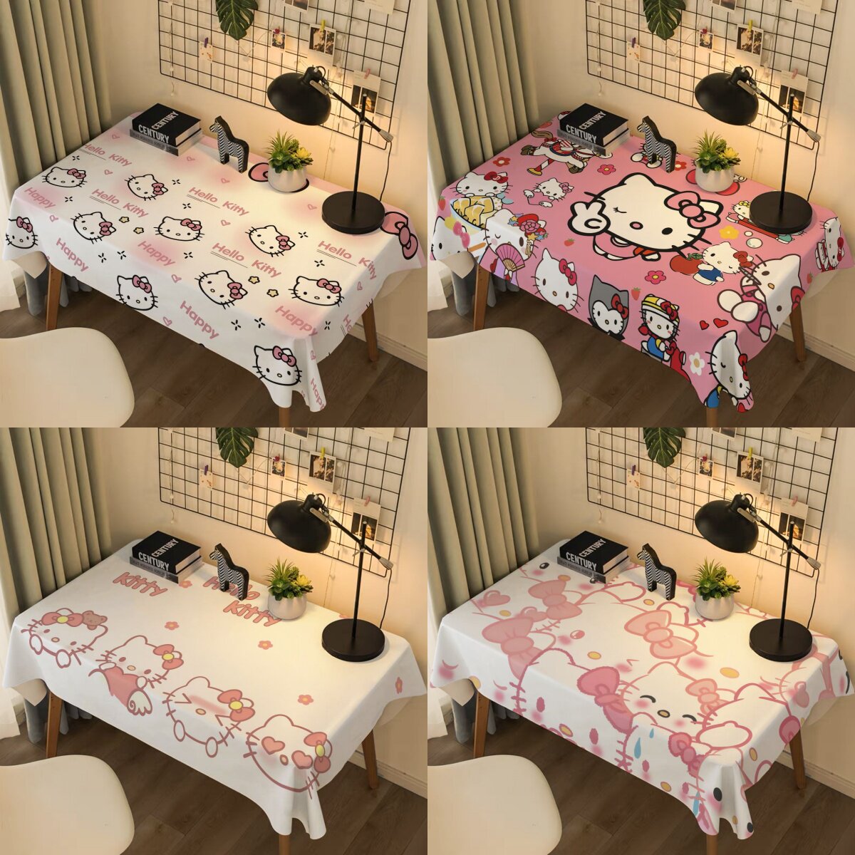 可爱少女心hellokitty桌布ins风卡通高颜值房间化妆桌装饰布防尘