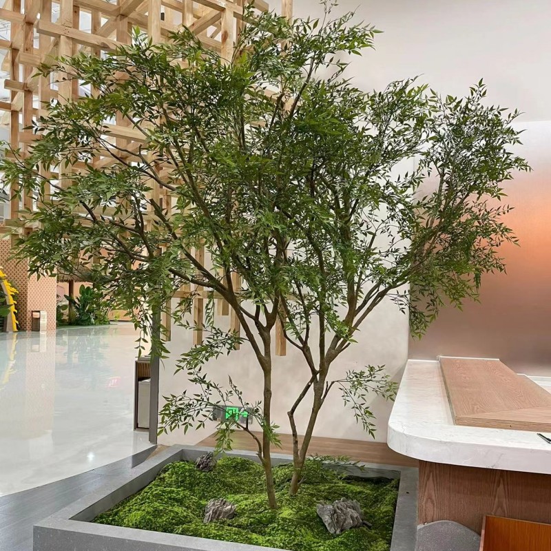 大型仿真树南天竹绿植假树室内外枯山水造景装饰景观盆栽植物