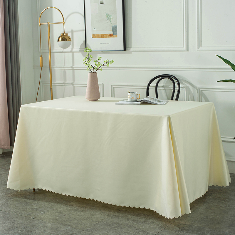 高品质纯色会议桌布办公酒店餐厅白色甜品台布定制长方形展会桌布