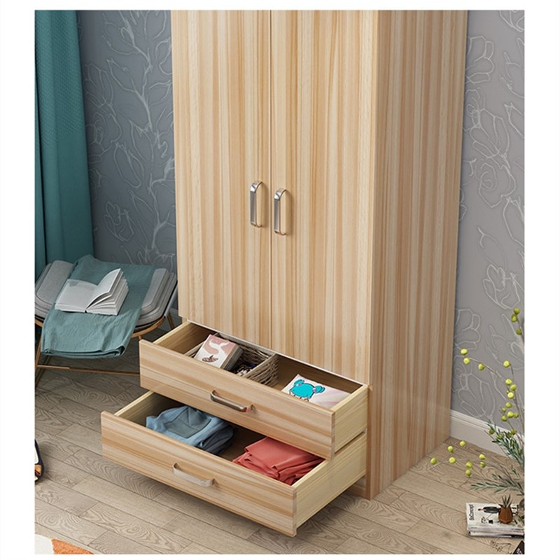 衣柜简易带抽屉式出租房家用卧室小型窄60长70宽80深50cm两门衣橱