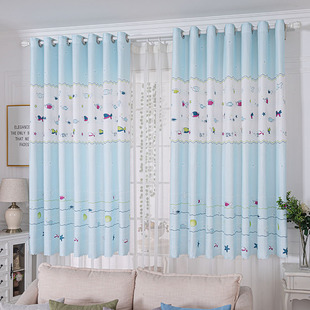 半遮光短帘成品定制出租屋飘窗简约现代小窗户半帘卧室 2021年新款