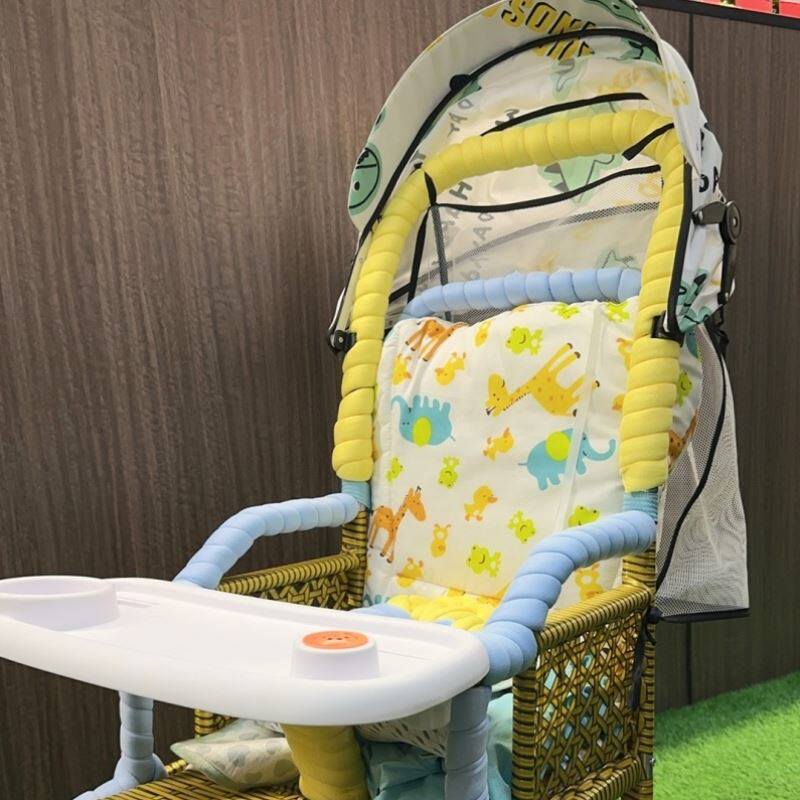 婴儿推车把手保护套宝宝藤编小竹车防撞棉条护栏改造装饰毛线配件