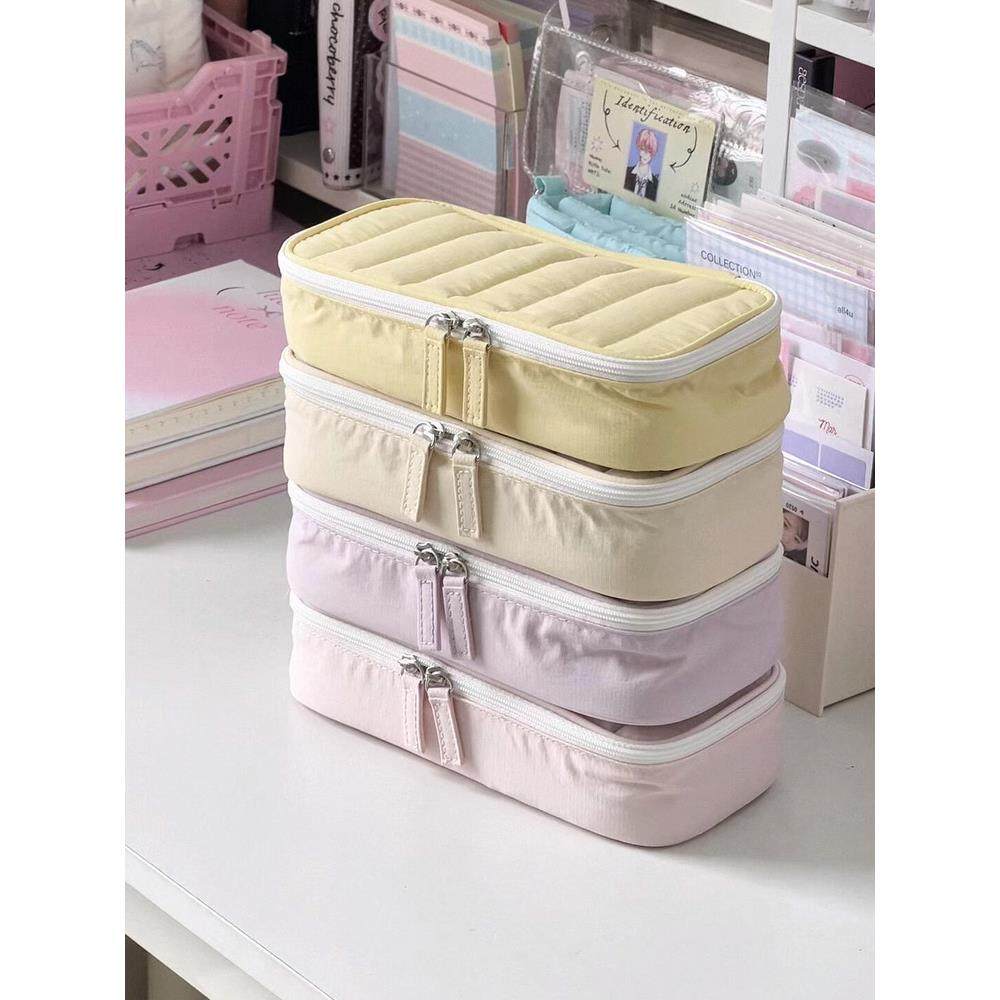 芙芙饼笔袋颜值ins风2025新款痛笔袋学生文具盒大容量手账收纳包,文具电教/文化用品/商务用品,笔袋,淘宝优惠券,粉丝福利购,淘宝优惠卷