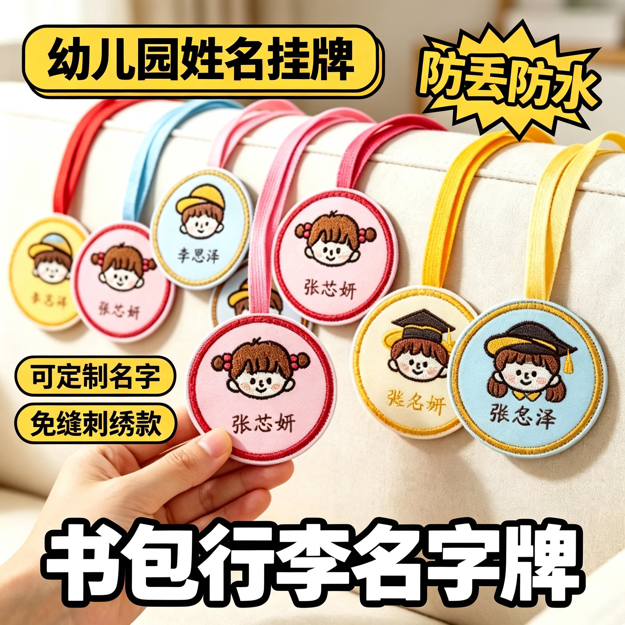 幼儿园书包姓名挂牌儿童开