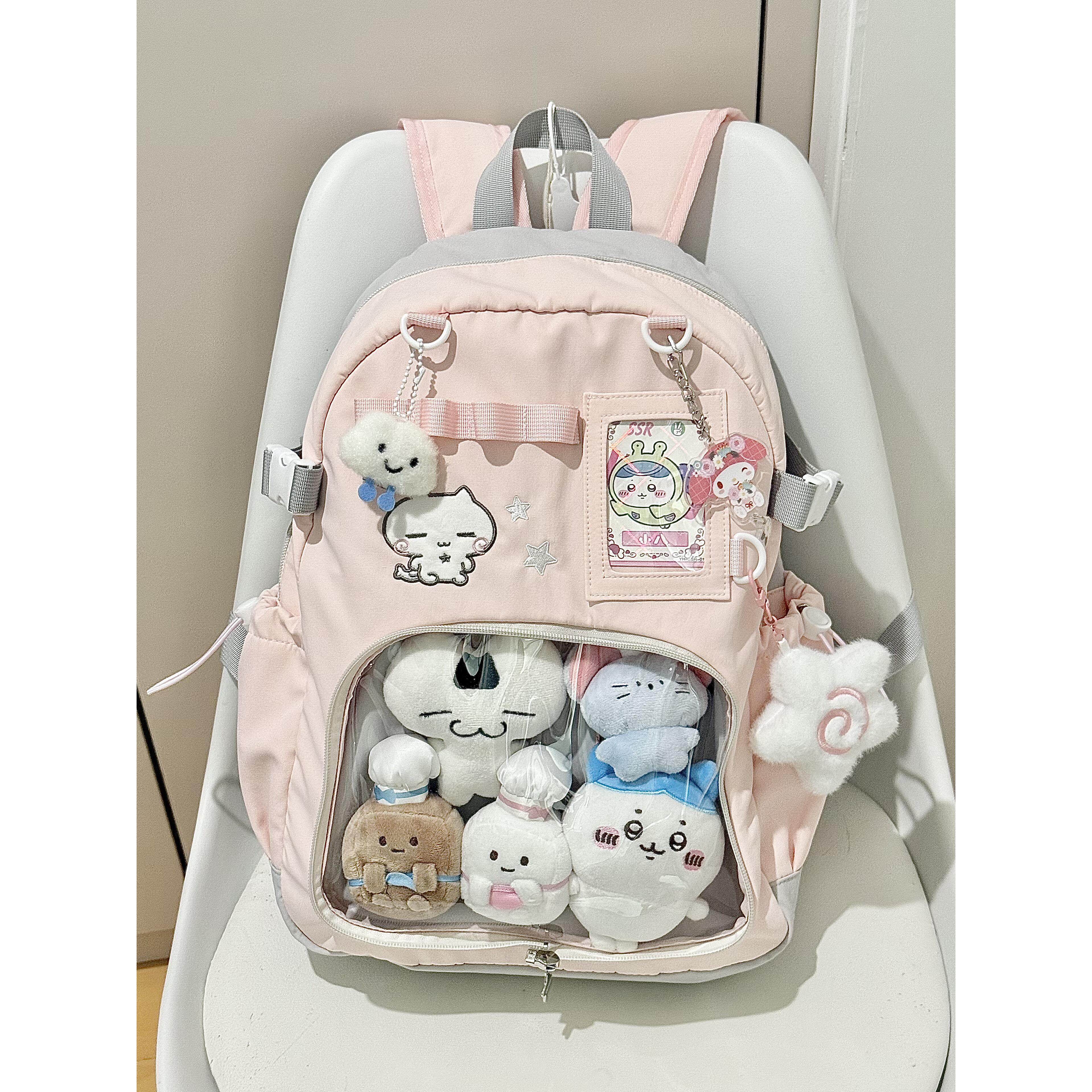 开学季可爱双肩包女生可拆卸痛包小学生初高中生书包大容量高颜值