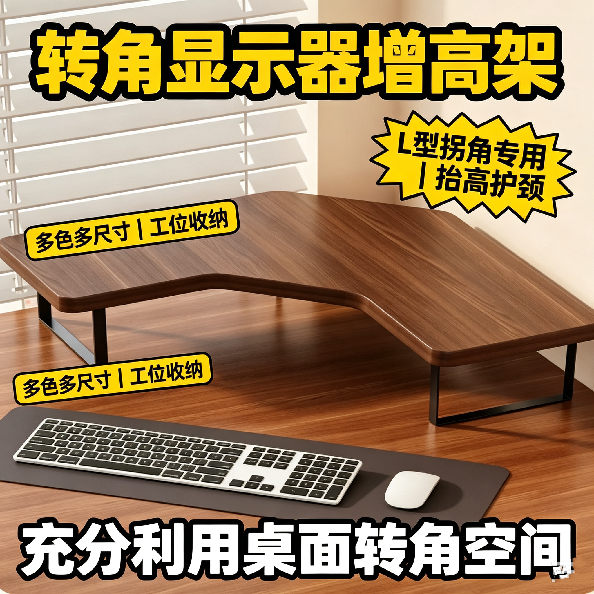转角电脑增高架办公室工位