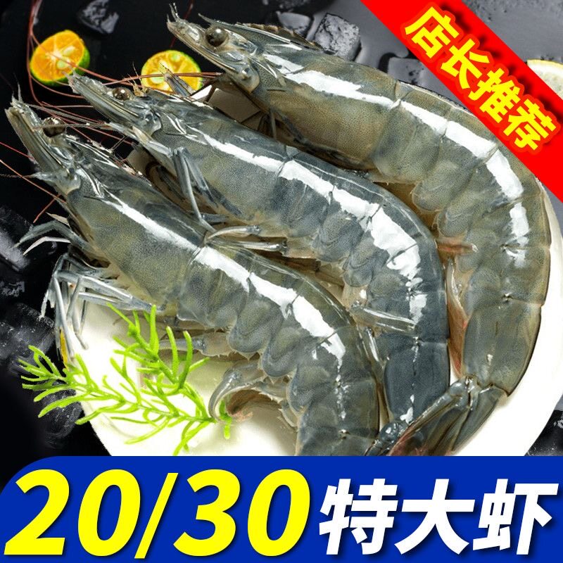 特大虾新鲜气冻鲜活速冻海虾白虾青虾基围虾黄海鲜