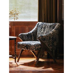 家庭罗曼史 挪威海怪中古休闲椅豹纹高定摩登轻奢客厅卧室沙发