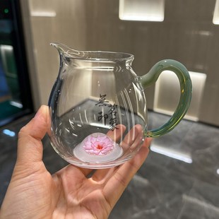 清悦星空公道杯茶海黑金手工星空底珠家用分茶器茶具玻璃公杯茶器