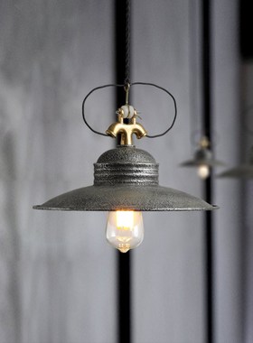 工业风餐厅吊灯店铺商用绿色复古民宿灯具烧烤店单个设计感小吊灯