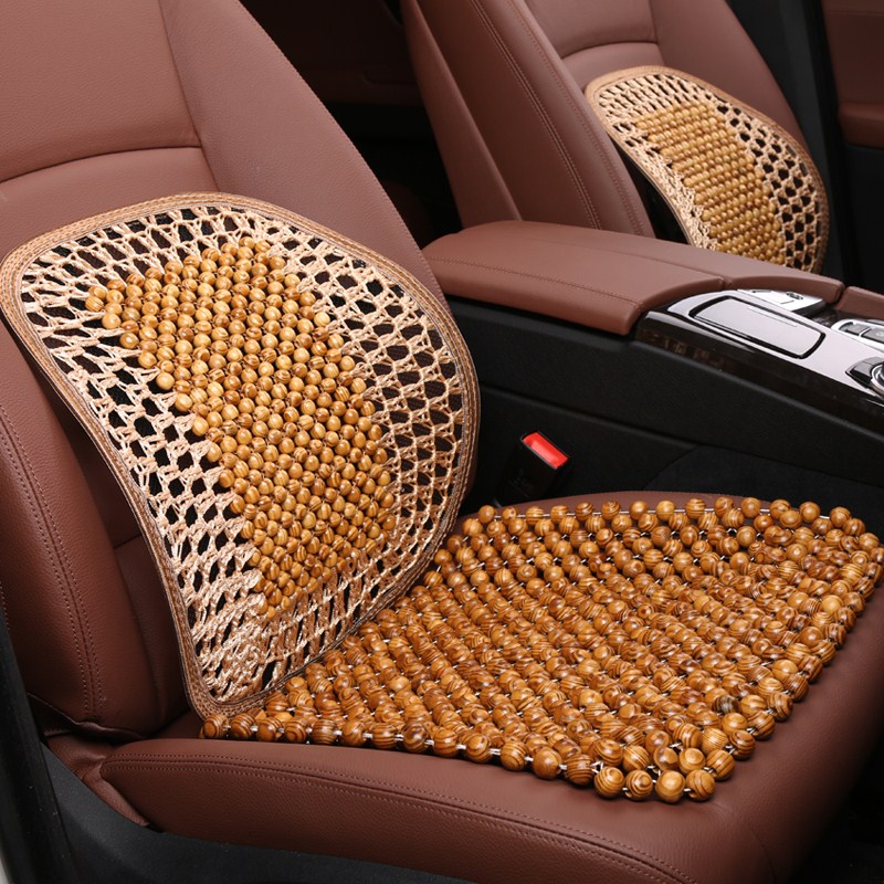 夏季靠背办公室座椅腰垫汽车腰靠垫木珠子护腰枕透气车用按摩靠垫