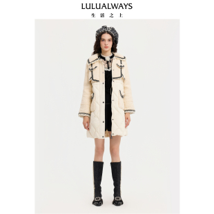 优雅百搭米色小香款 LULUALWAYS 新款 25冬季 中长羽绒服 商场同款