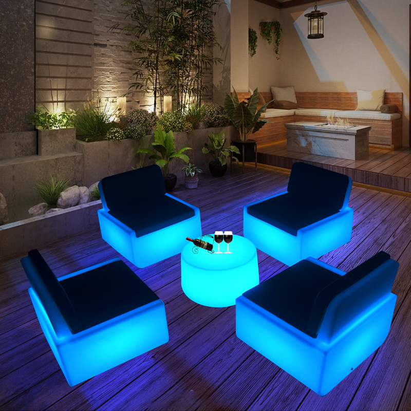 酒店露天发光靠揹包厢沙发椅酒吧桌娱乐散台凳子室内KTV卡座茶几