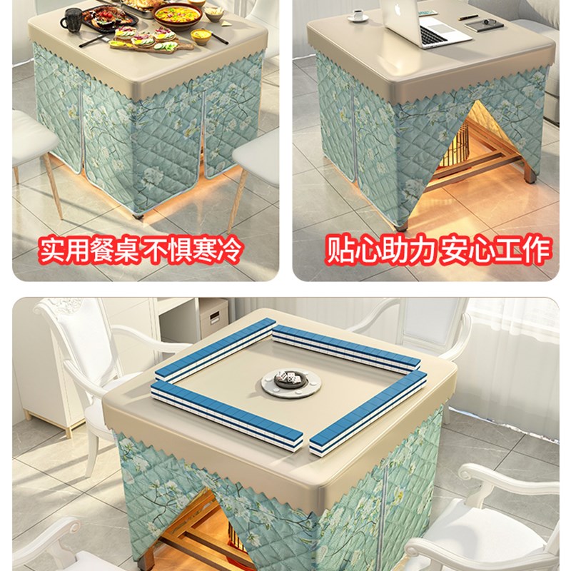 折叠桌烤火桌子家用冬天取暖桌不锈钢简易多功能烤火架正方形餐桌