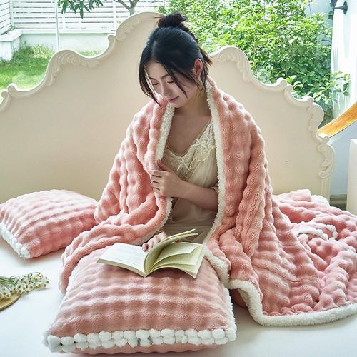 纯色抱枕被子二合一汽车枕头沙发靠垫简约办公室宿舍午休毯加厚冬