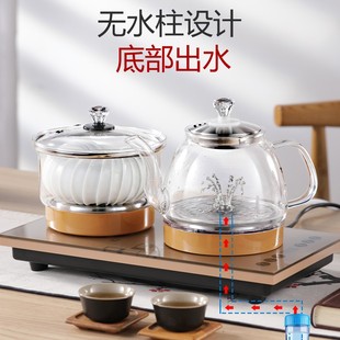 全自动底部上水电热烧水壶37X23茶台嵌入一体煮茶抽水专用茶炉盘