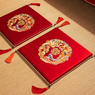 结婚跪垫喜字婚礼专用坐福垫子敬酒敬茶跪拜天地红色喜垫结婚用品