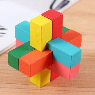 大号孔明锁六根锁鲁班锁智力解环木制小学生儿童益智玩具