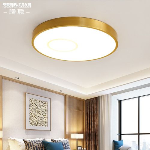 全铜超薄卧室儿童吸顶灯美式房间书房孩子吸顶灯简约阳台别墅灯具