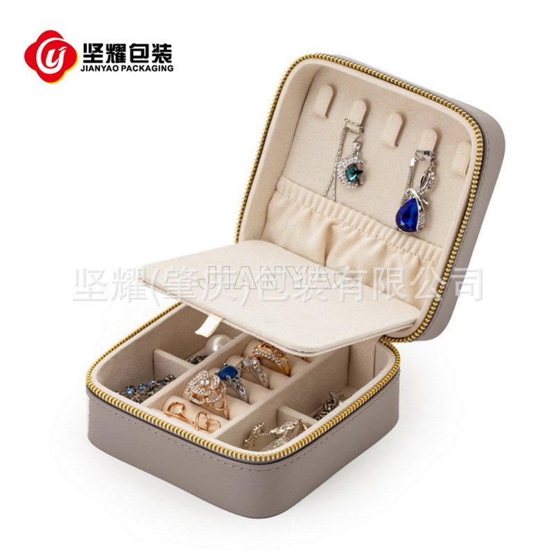 直供 PU皮高端珠宝旅行便携式粉色首饰收纳盒可定制