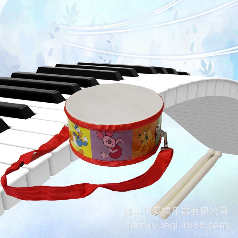 促销奥尔夫打儿童击乐器亲子教具手拍敲击双面小军鼓 双面小战鼓
