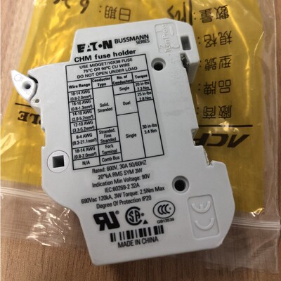Eaton Bussmann巴斯曼光伏保险丝座CHCC1DU 600V原装正保险盒现货
