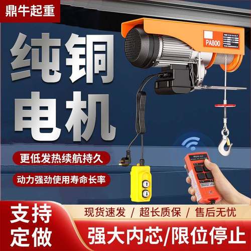 微型电动葫芦卷扬机电动提升机家用钢丝绳小吊机可配遥控电动葫芦