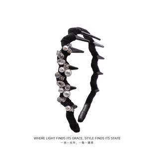 轻奢高级感珍珠水钻发箍带齿压发防滑头箍日常通勤百搭款头饰发饰